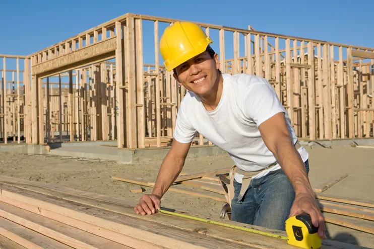 construction general contractor working on framing new home in paso robles california