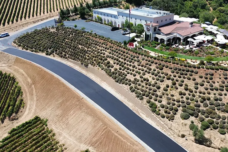 Wilber Construction earthmoving and local vinyard arial shot Wilber Construction earthmoving and local vineyard arial shot